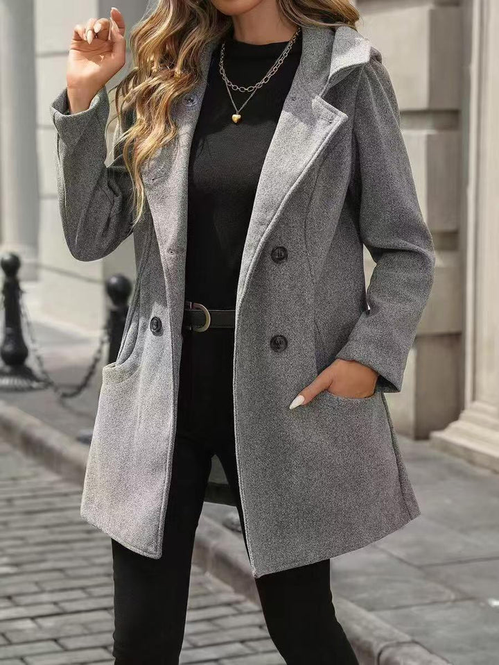Marlene | Eleganter Mantel mit Kapuze