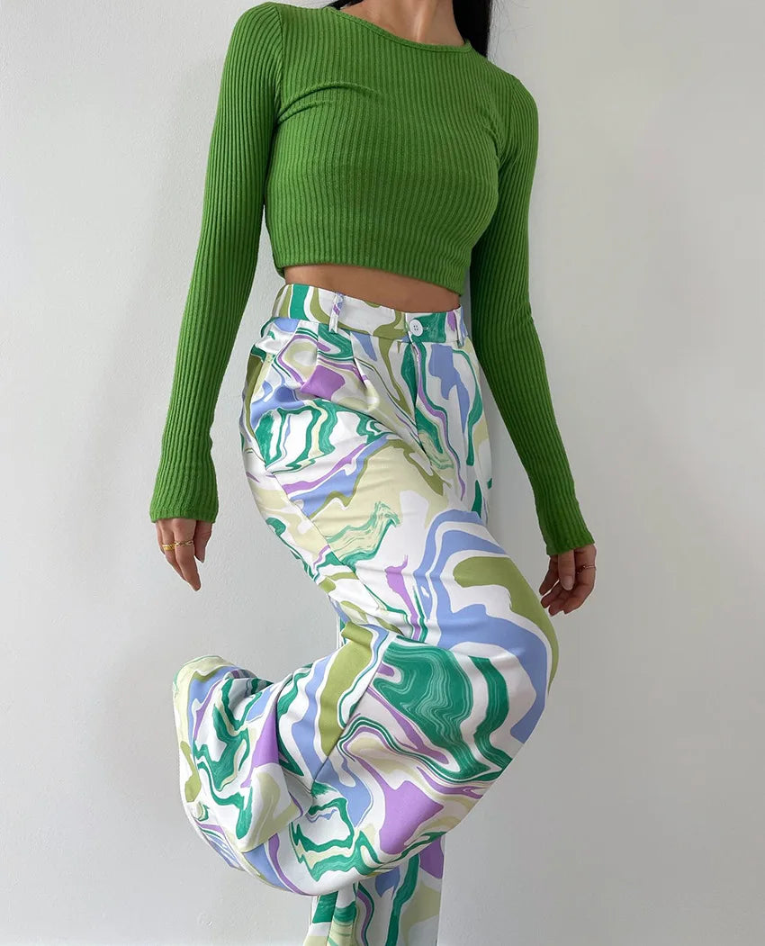 Zyra - Ensemble mit kühnem Wirbel-Print