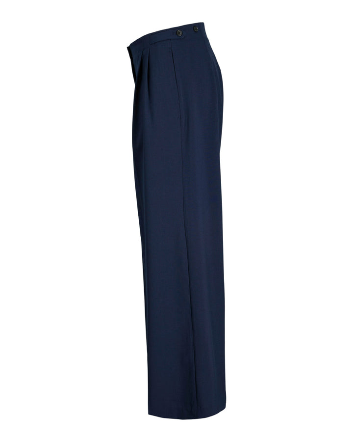 Kate | Weite Bundfaltenhose, Navy