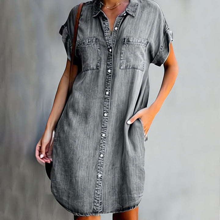 Clara | Hemdkleid mit Knopfleiste