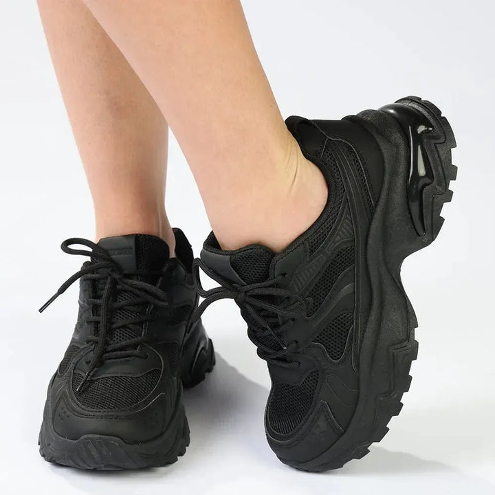 Damen Sneaker mit Plateausohle und gepolstertem Fußbett