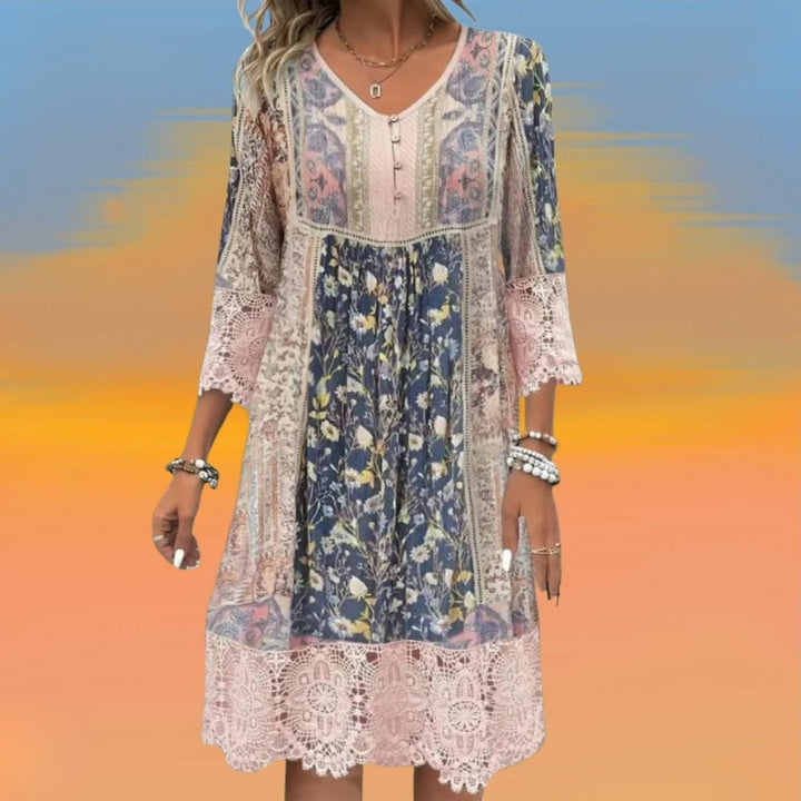 NAYA | FLIEßENDES BOHO-MIDI-KLEID