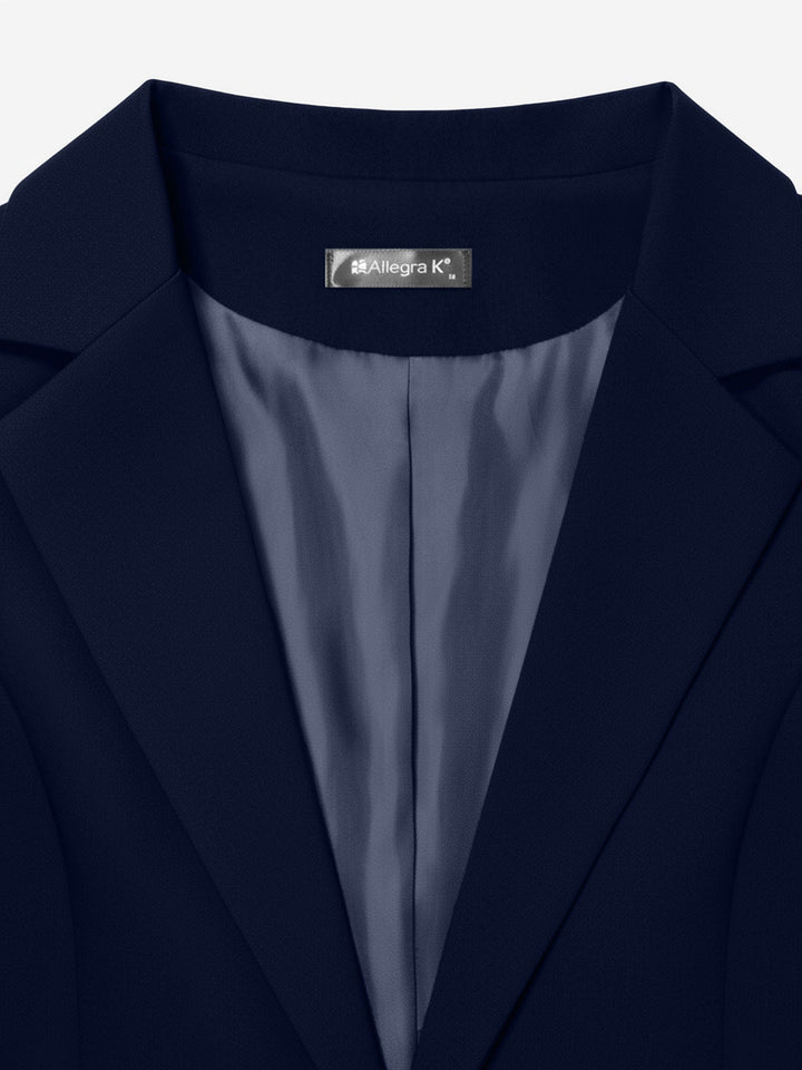 Damen leichter Blazer mit Knopfleiste und Reverskragen