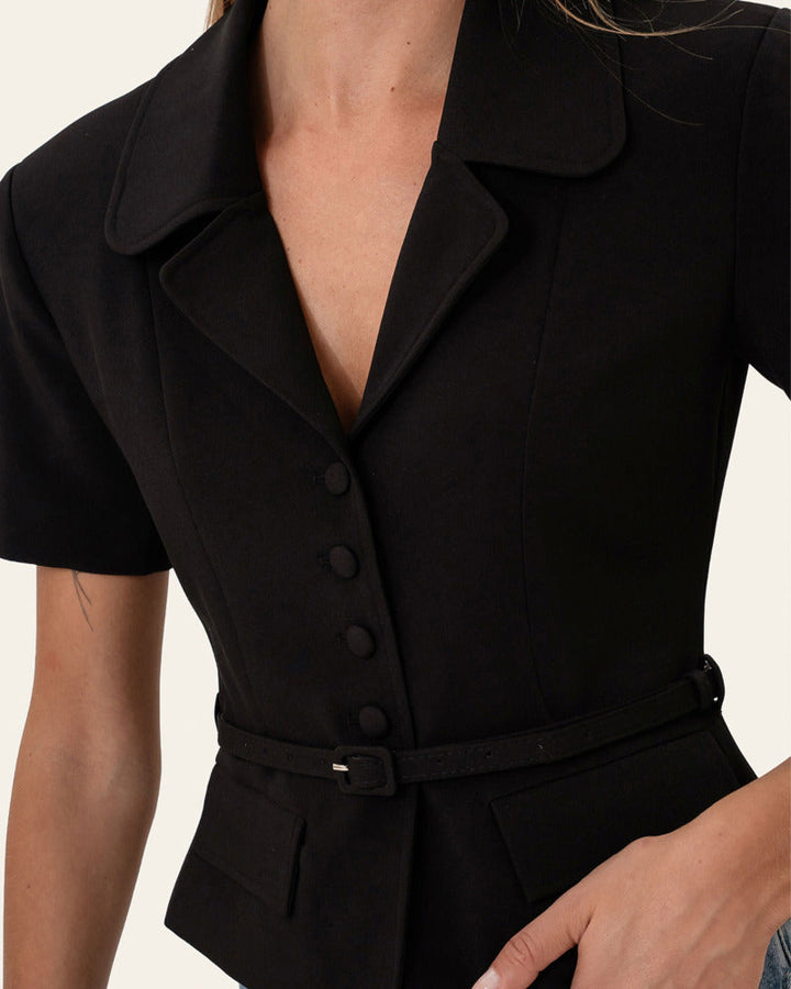 Annie | Kurzarm-Blazer mit Gürtel