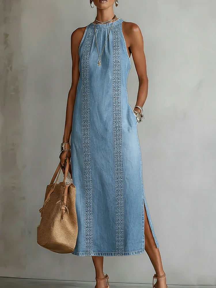 Tilly | Retro-Jeanskleid mit Spitze