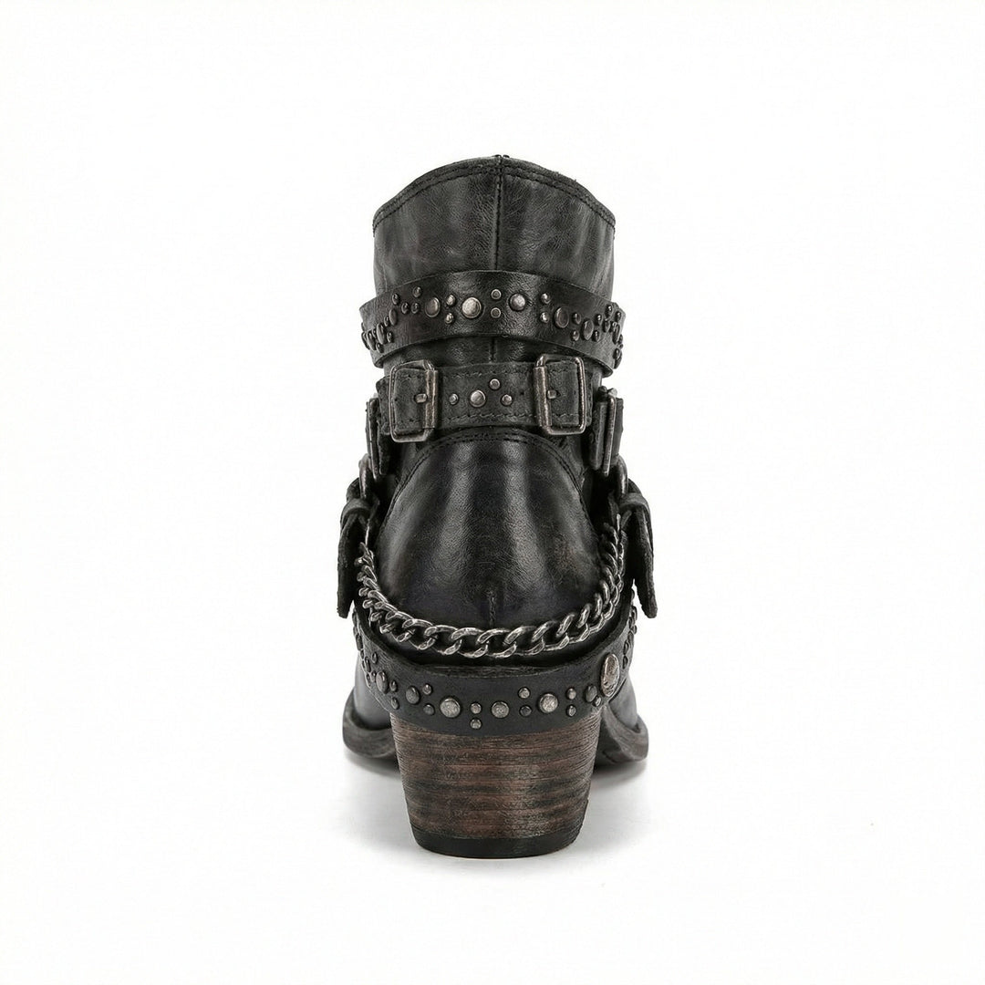 Damen Stiefeletten mit Kettendetail und Nieten
