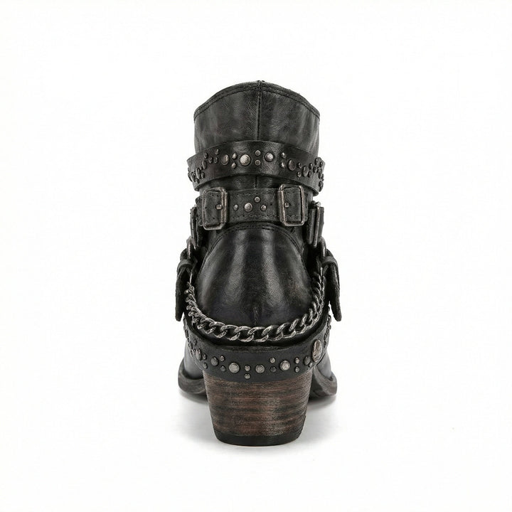 Damen Stiefeletten mit Kettendetail und Nieten