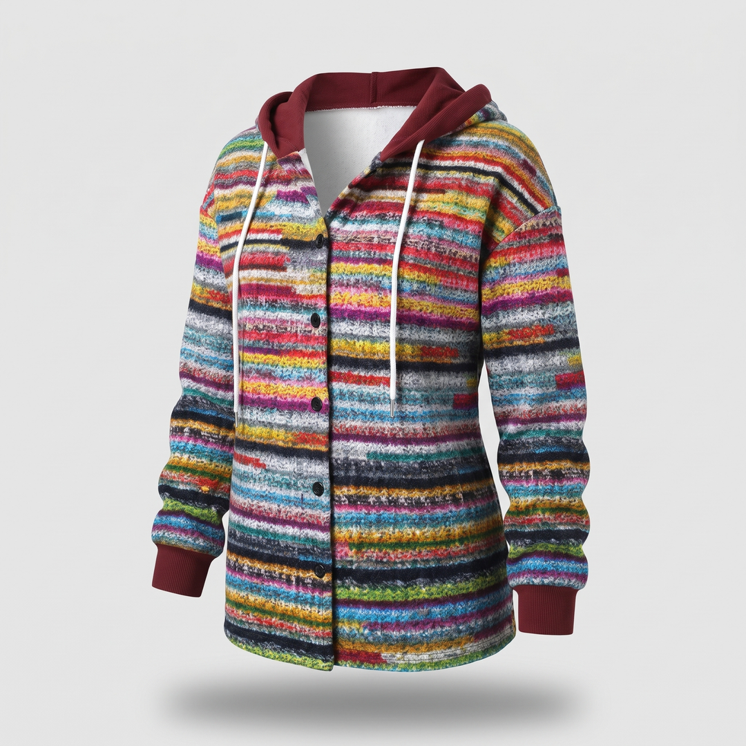 Nora | Moderner Damen Karomuster Kapuzenpullover für den Herbst