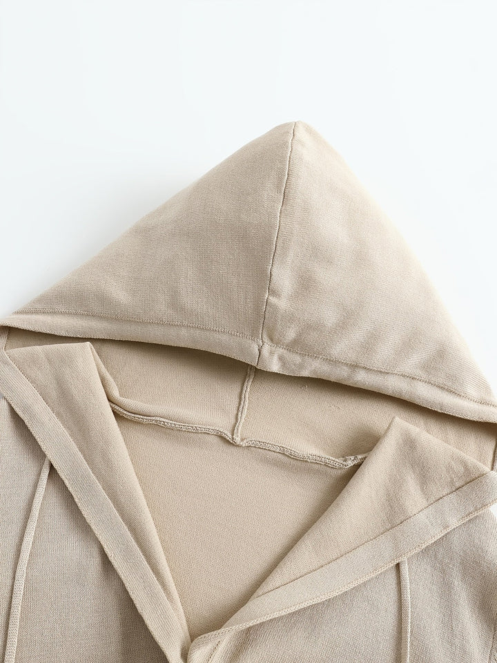 Kapuzen-Strickjacke | Khaki