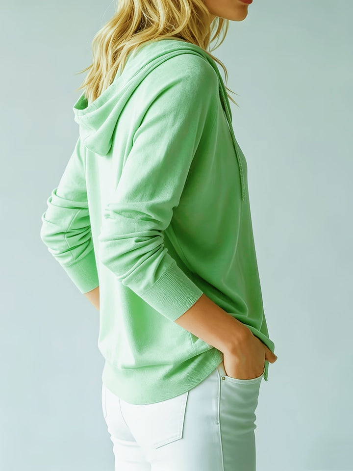 Kapuzen-Strickjacke | Mint