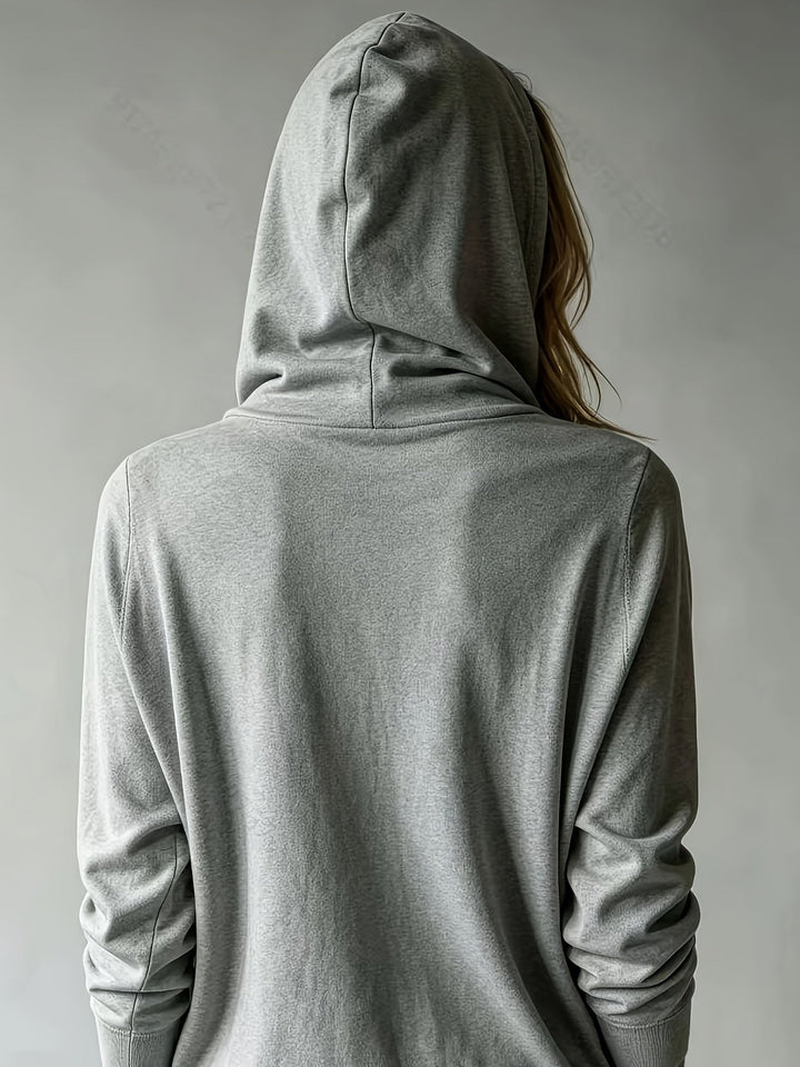 Kapuzen-Strickjacke | Grau