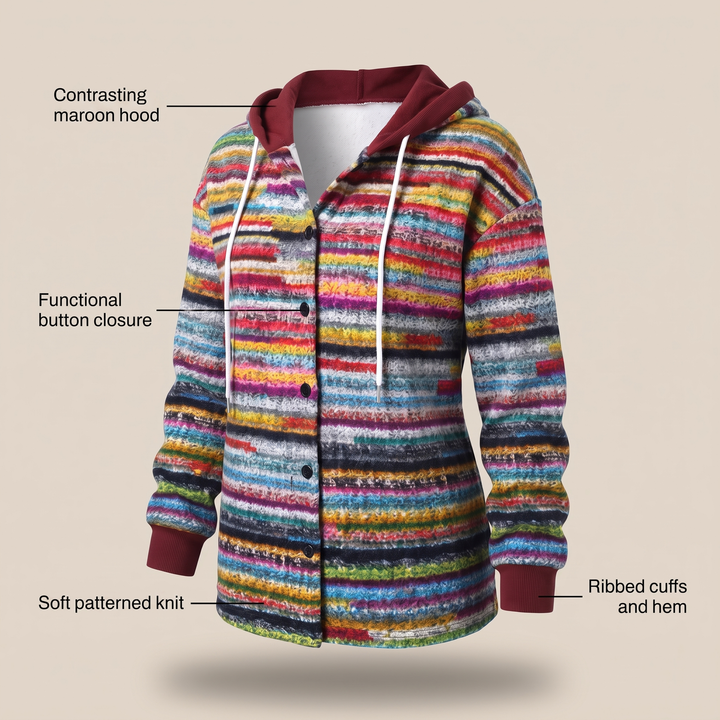 Nora | Moderner Damen Karomuster Kapuzenpullover für den Herbst
