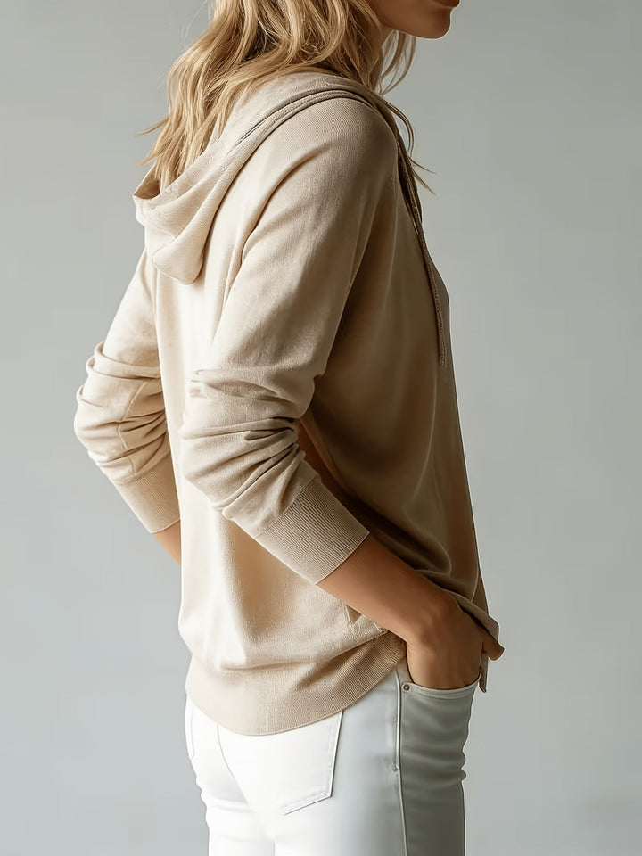 Kapuzen-Strickjacke | Khaki