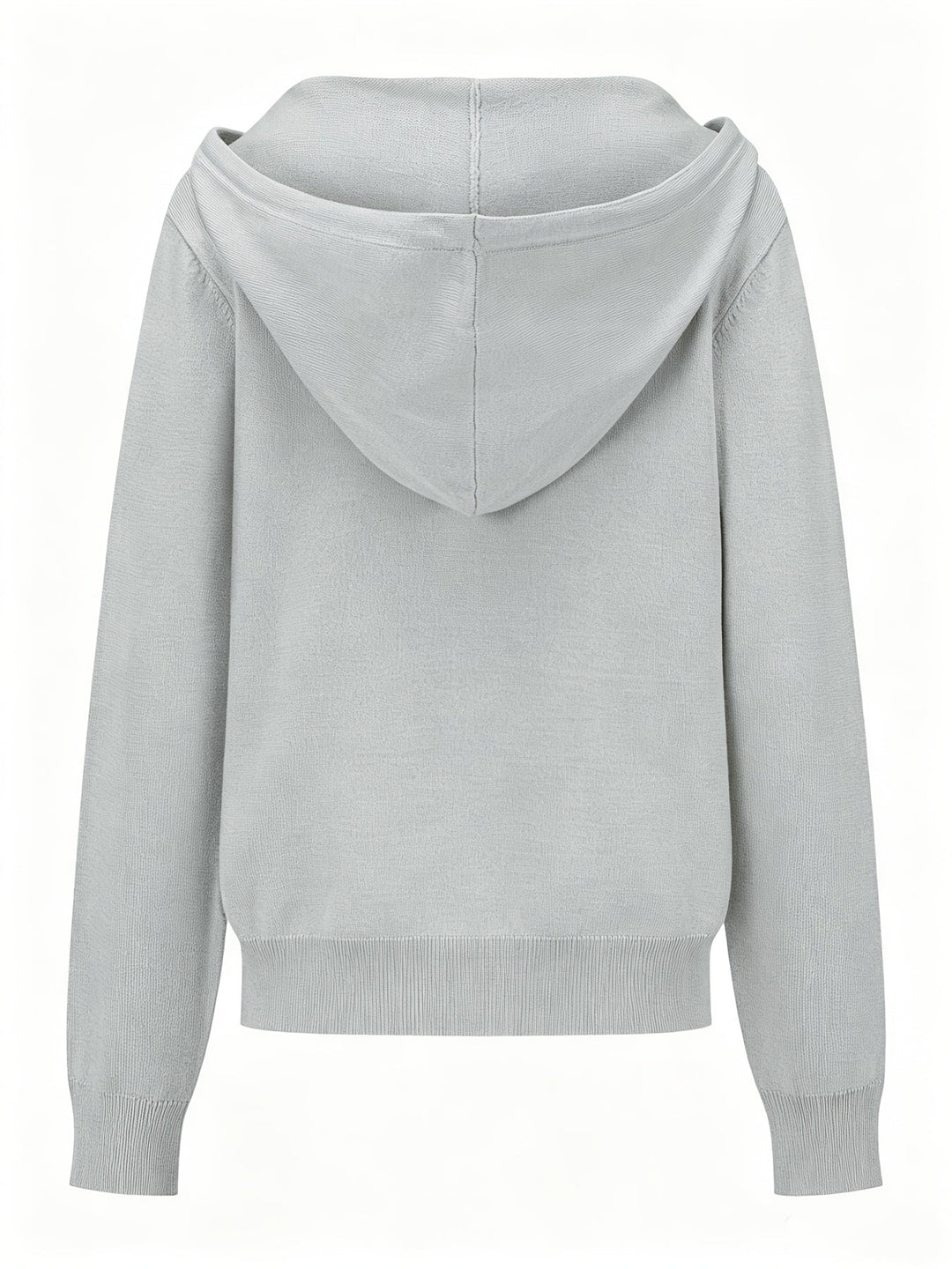 Kapuzen-Strickjacke | Hellgrau