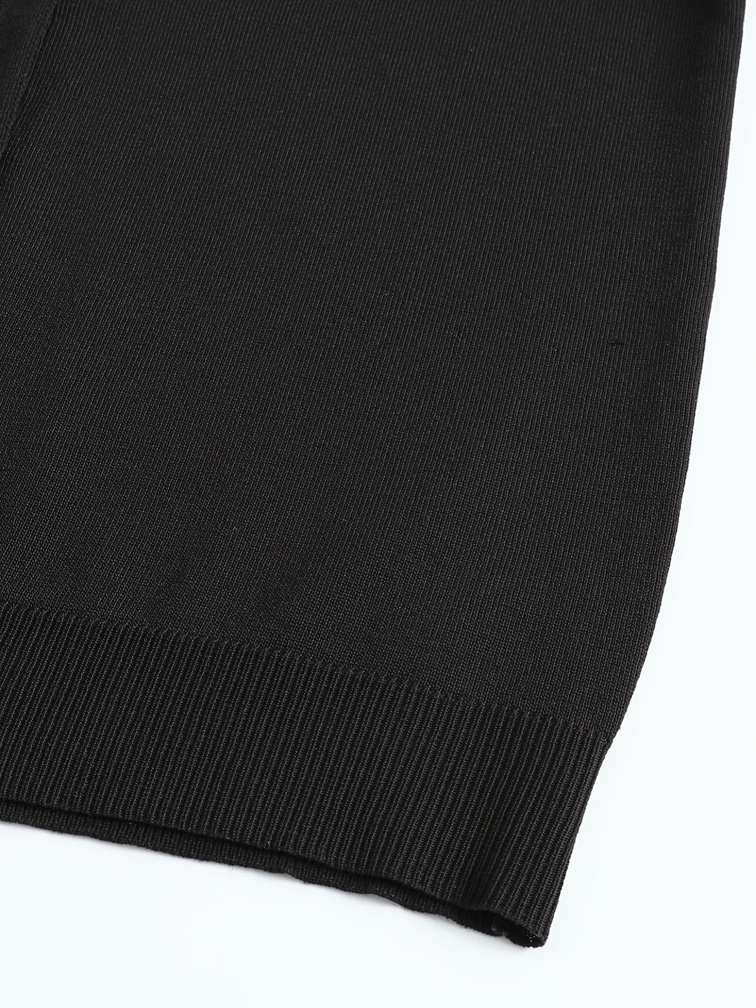 Kapuzen-Strickjacke | Schwarz