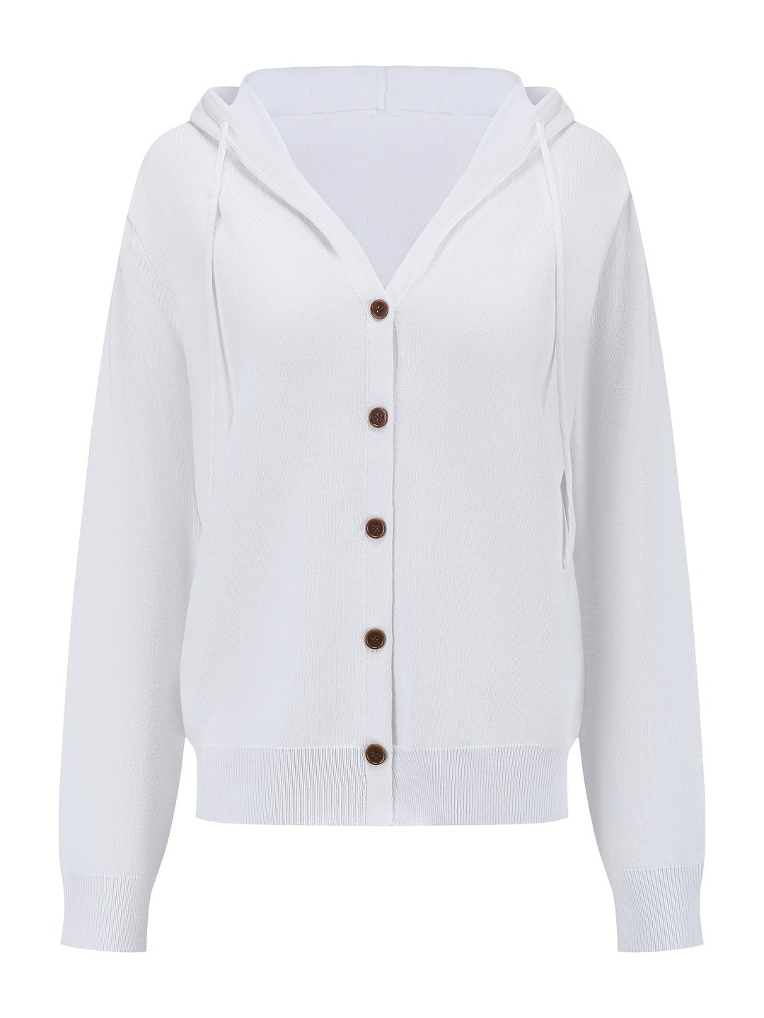 Kapuzen-Strickjacke | Weiß