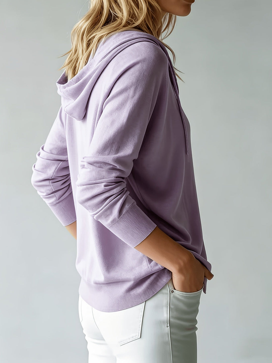 Kapuzen-Strickjacke | Flieder