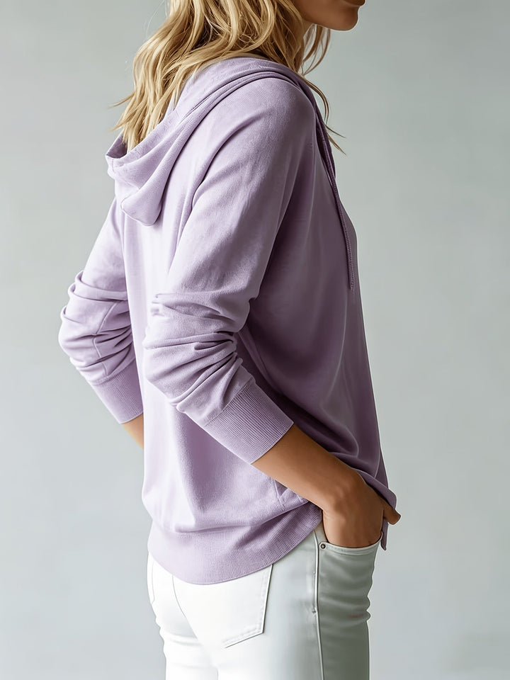 Kapuzen-Strickjacke | Flieder