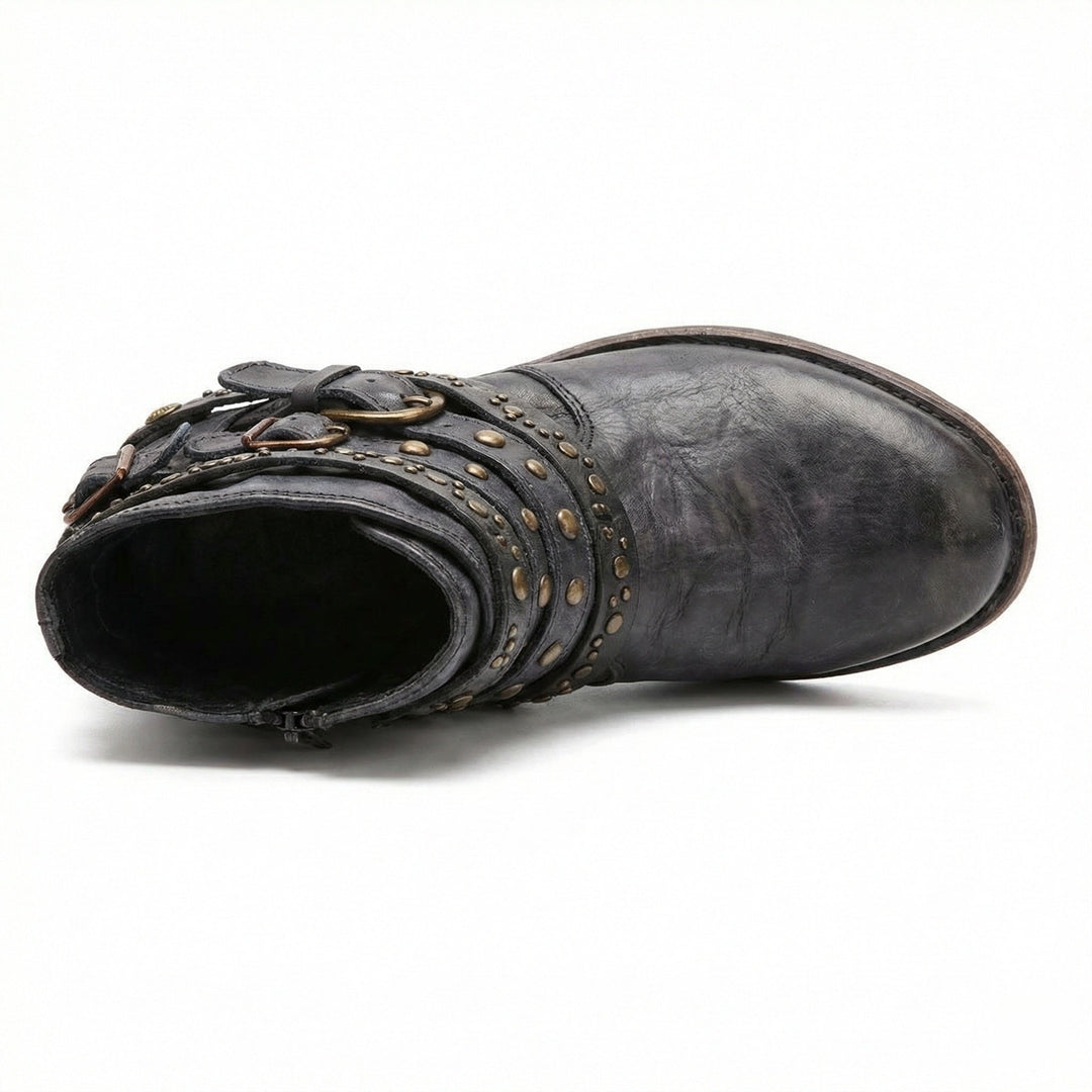 Damen Stiefeletten mit Kettendetail und Nieten