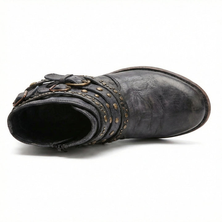 Damen Stiefeletten mit Kettendetail und Nieten