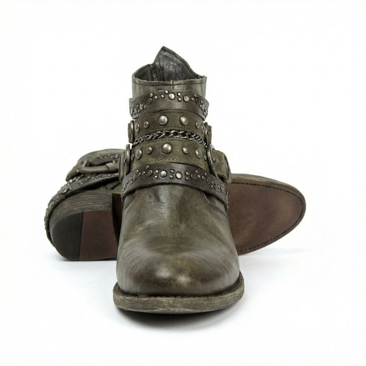 Damen Stiefeletten mit Kettendetail und Nieten