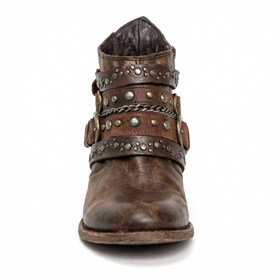Damen Stiefeletten mit Kettendetail und Nieten