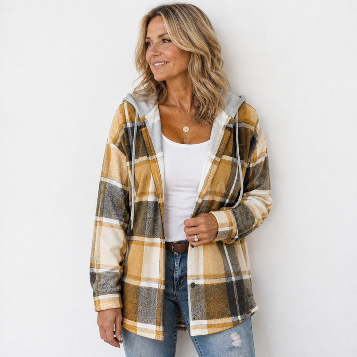 Katja | Karierte Kapuzenjacke