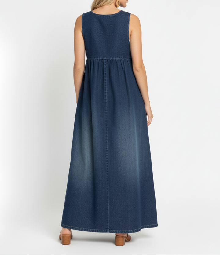 Erin | Langes Jeanskleid im Vintage-Look