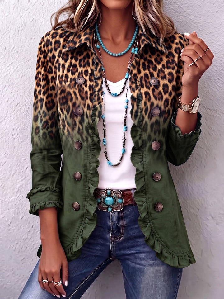 Emma | Rüschenjacke mit Leoparden-Ombré