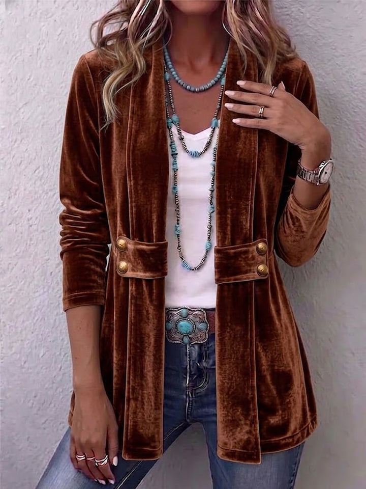 Avery | Vintage Blazer mit Zierknöpfen und offener Front