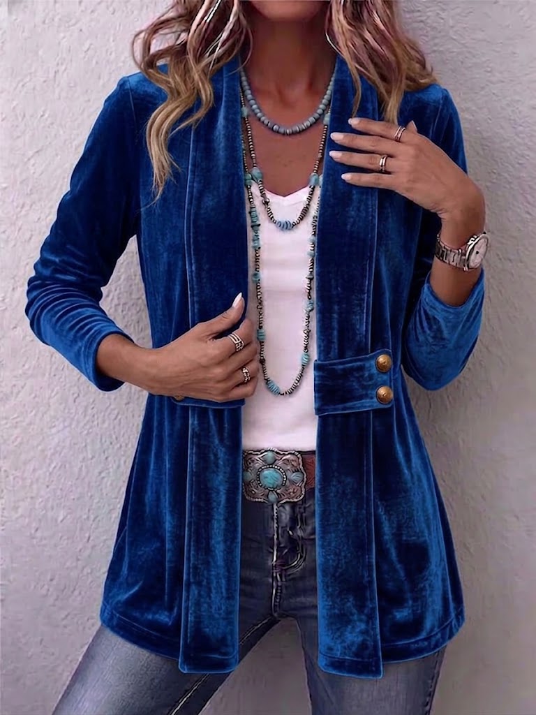 Avery | Vintage Blazer mit Zierknöpfen und offener Front