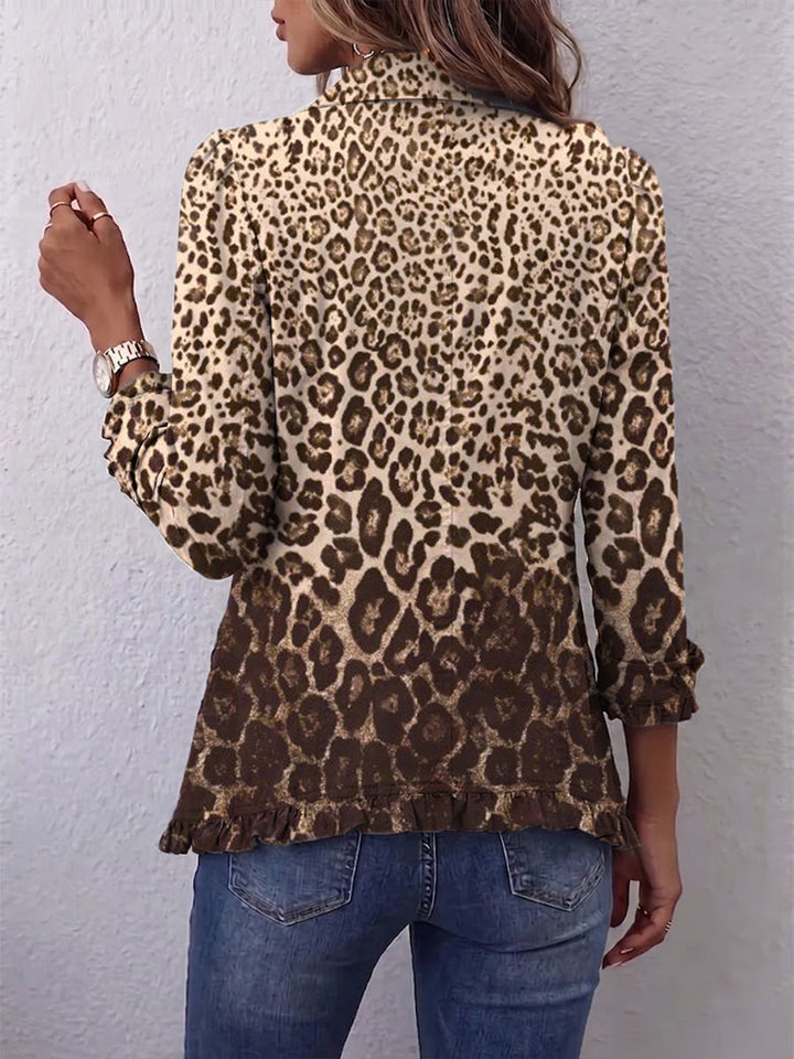 Abigail | Rüschenjacke mit Leopardenmuster