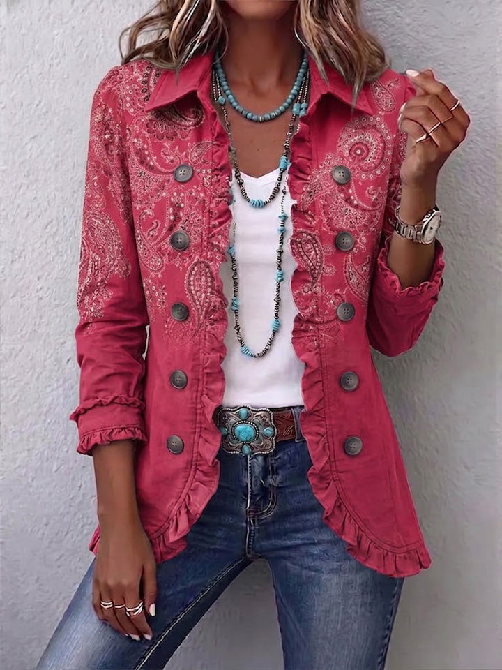 Camila | Vintage Rüschenjacke mit Paisley-Print