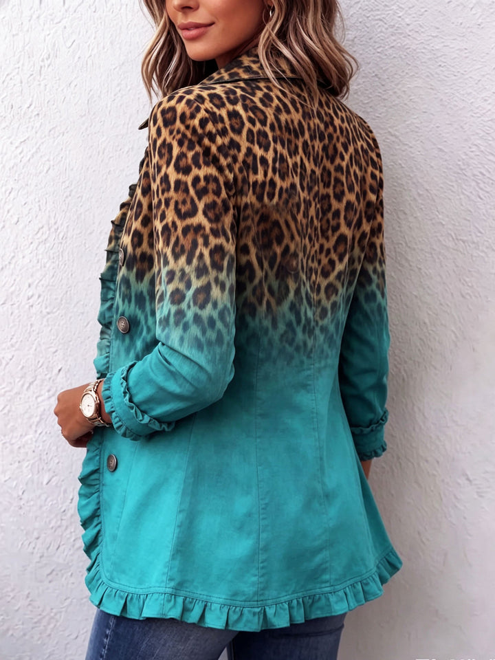 Emma | Rüschenjacke mit Leoparden-Ombré