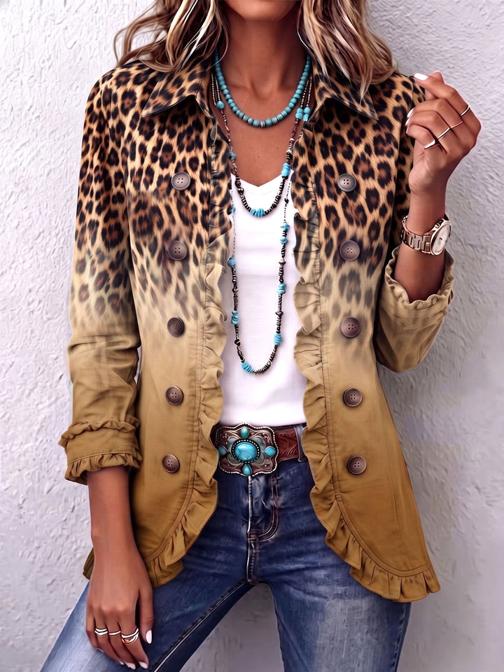 Emma | Rüschenjacke mit Leoparden-Ombré