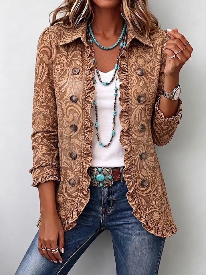 Madison | Vintage Boho Rüschenjacke mit Blumenprint