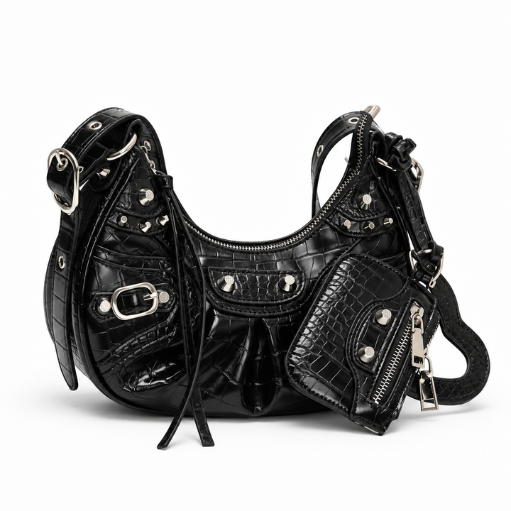 Damen kompakte Crossbody-Tasche mit Reißverschluss