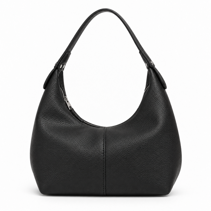 Damen strukturierte Schultertasche mit Reißverschluss und Innenfächern