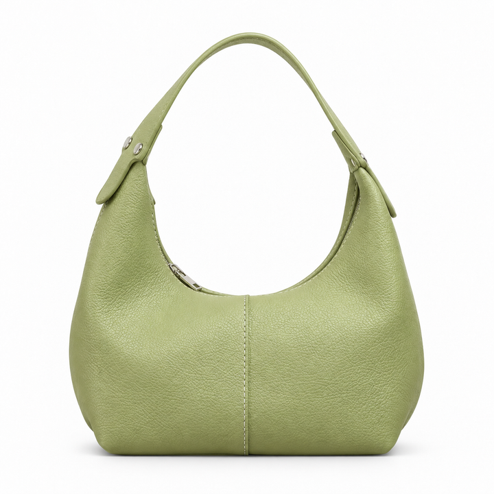 Damen strukturierte Schultertasche mit Reißverschluss und Innenfächern