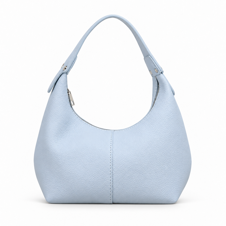 Damen strukturierte Schultertasche mit Reißverschluss und Innenfächern