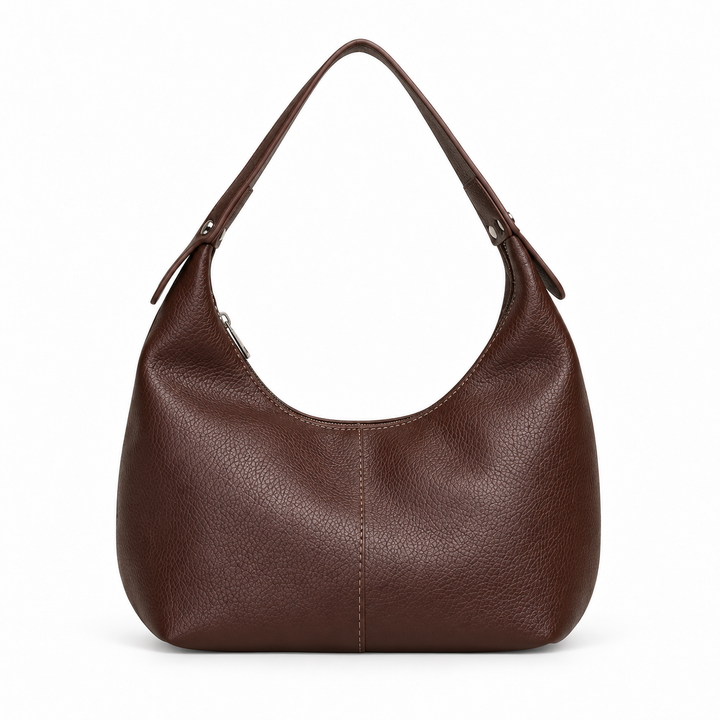 Damen strukturierte Schultertasche mit Reißverschluss und Innenfächern