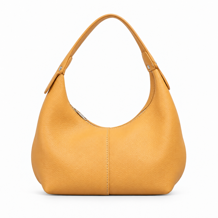 Damen strukturierte Schultertasche mit Reißverschluss und Innenfächern