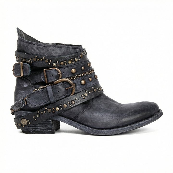Damen Stiefeletten mit Kettendetail und Nieten