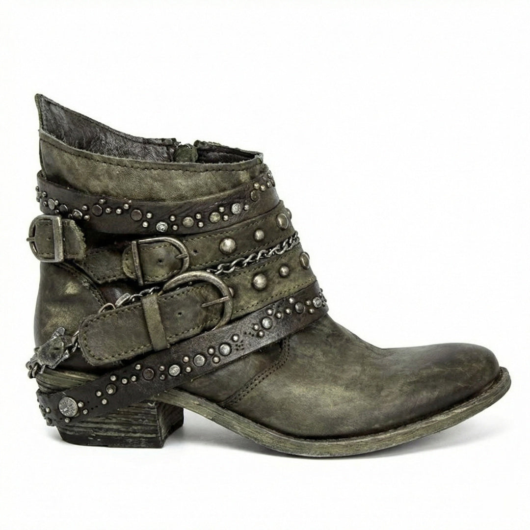 Damen Stiefeletten mit Kettendetail und Nieten