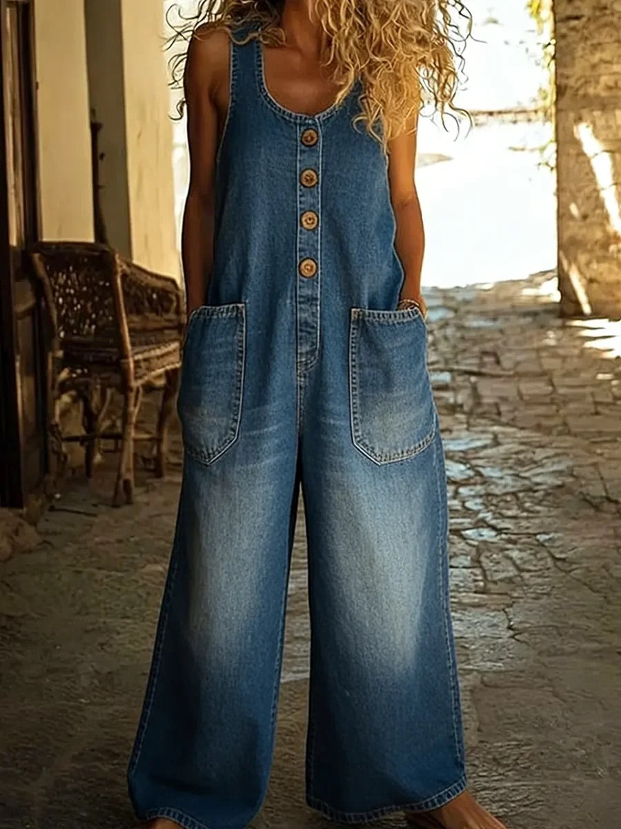 Zoe | Jeans-Jumpsuit im Vintage-Waschlook