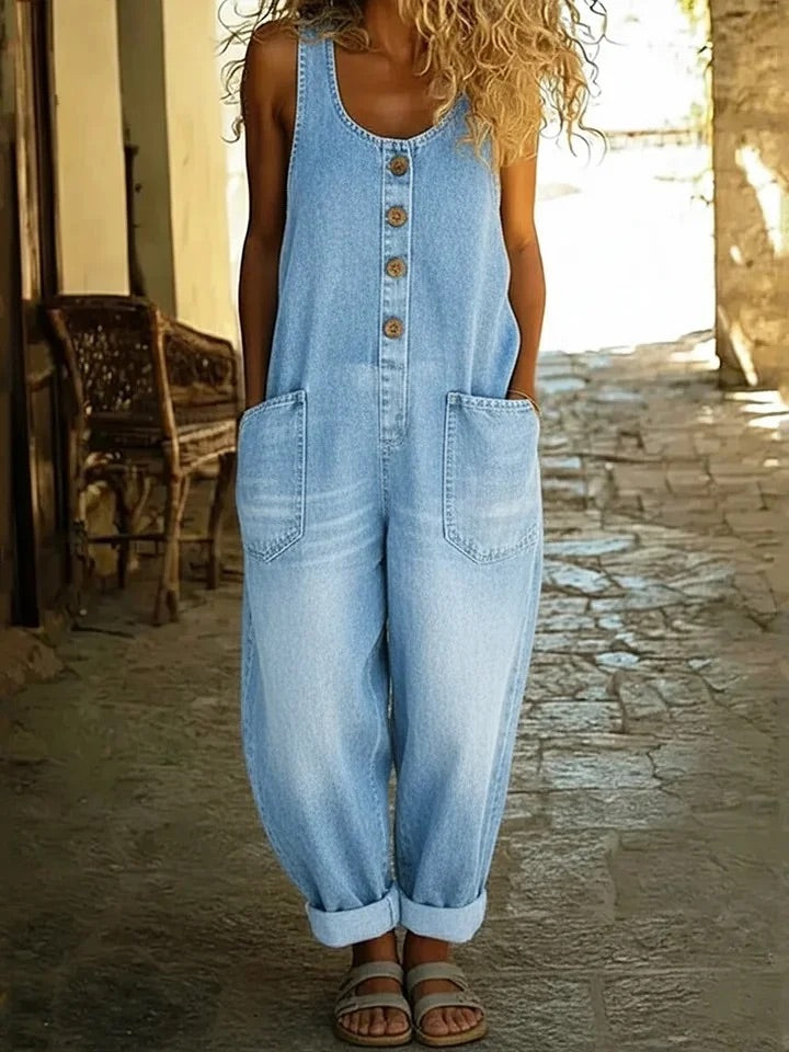 Zoe | Jeans-Jumpsuit im Vintage-Waschlook