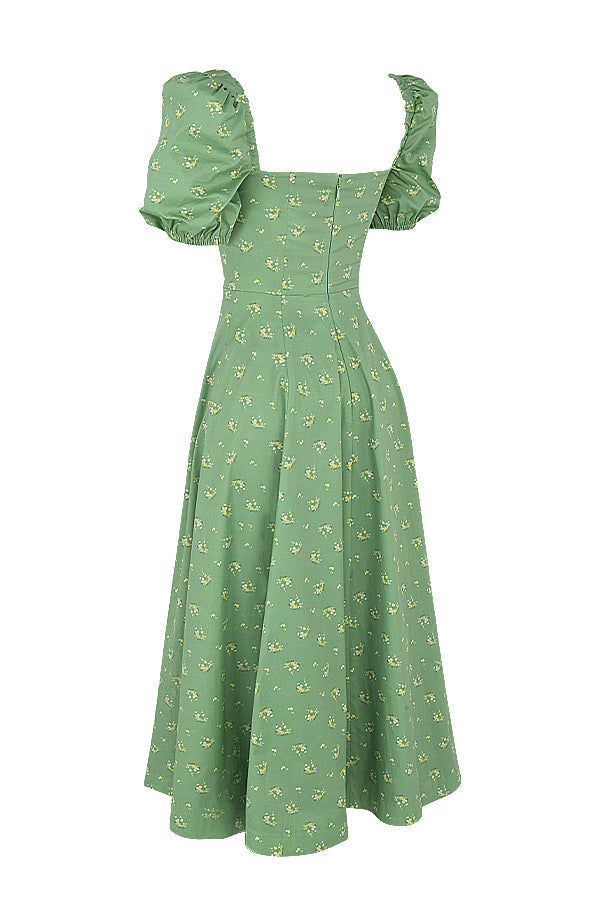 Aviana - Blumenkleid mit Puffärmeln