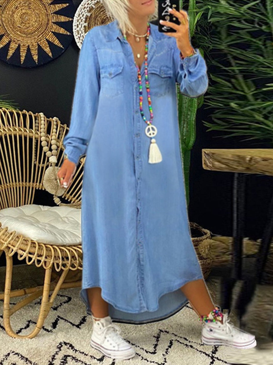 Pippa | Elegantes Jeans-Hemdkleid