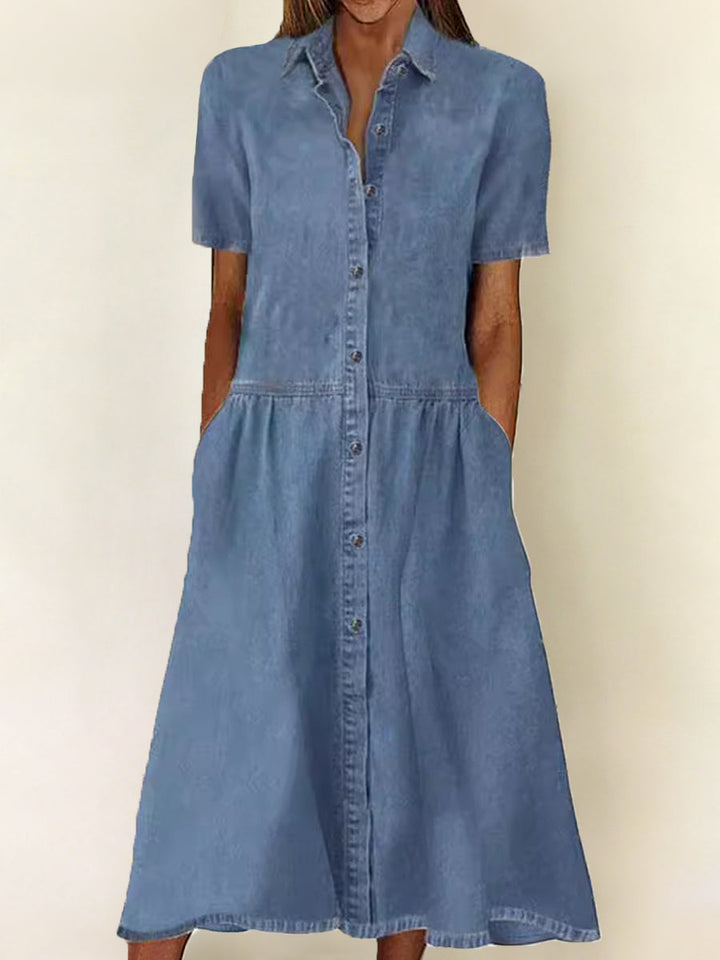 Bethany | Jeanskleid mit kurzen Ärmeln