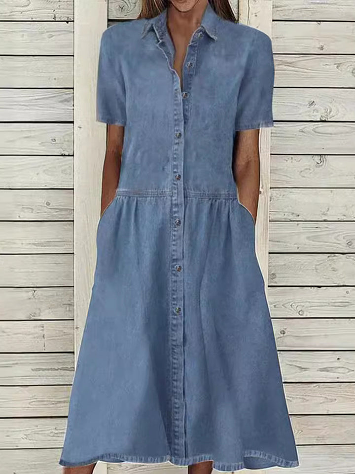 Bethany | Jeanskleid mit kurzen Ärmeln